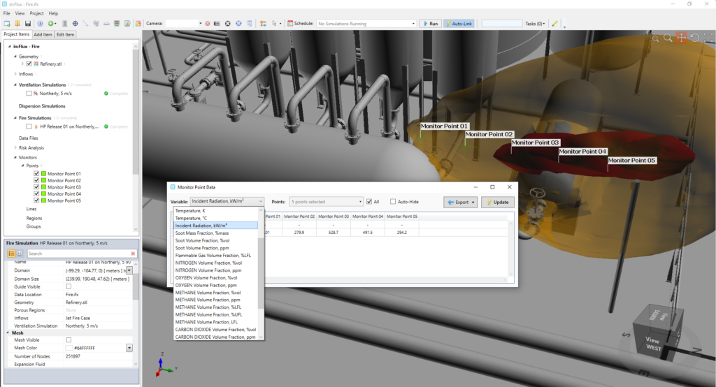 in:Flux fire modeling post-processing variables