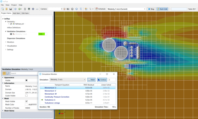 in:Flux CFD simulation running