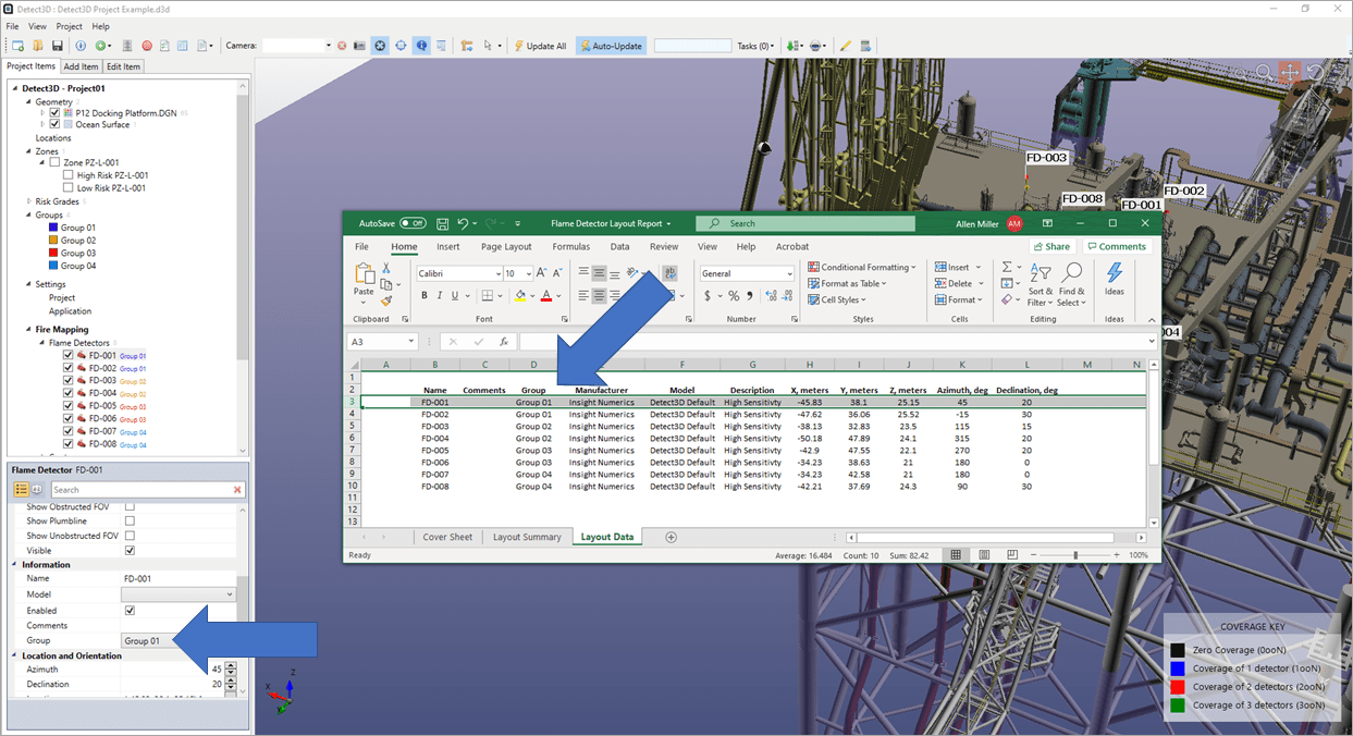 Detect3D v2.52 Export Detector Groups