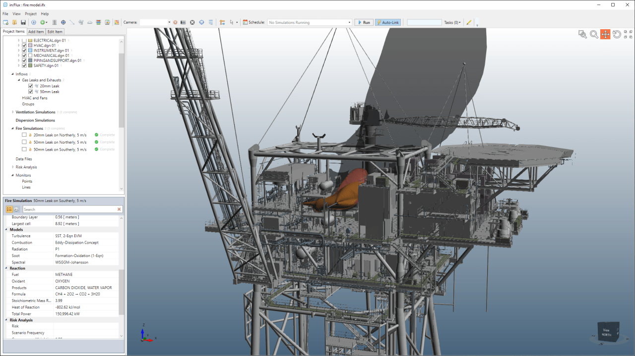 inFlux CFD Fire Model Offshore