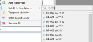 Simulation Menu Filters